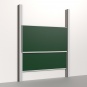Pylonentafel, 200x100 cm, 2-flächig, höhenverstellbar, Stahlemaille grün 